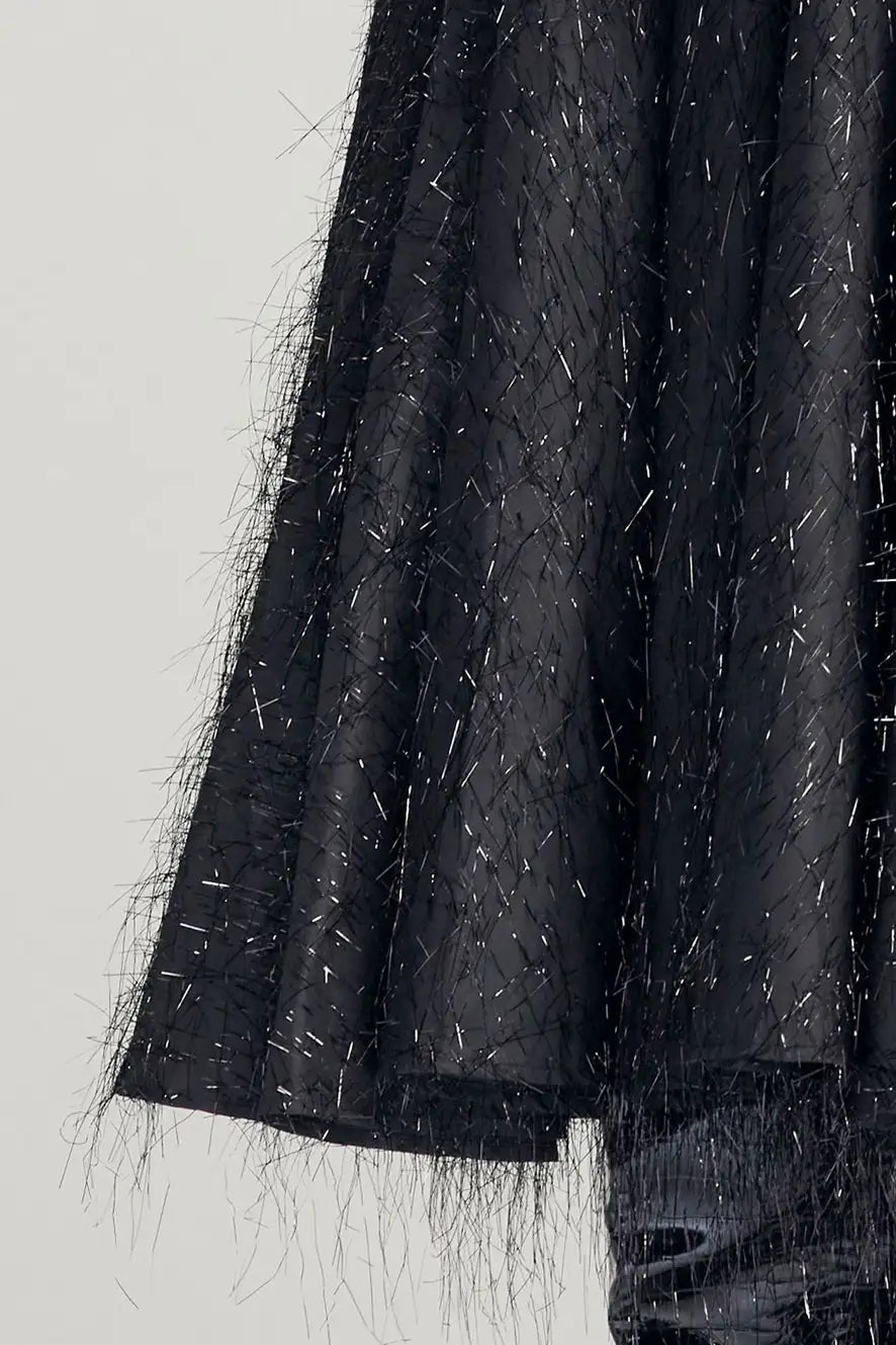 PALMER HARDING ODYSSEY SKIRT IN BLACK SPARKLE TAFFETA