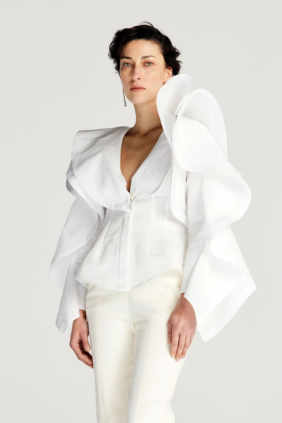 PALMER HARDING WANDERLUST SHIRT IN WHITE TAFFETA