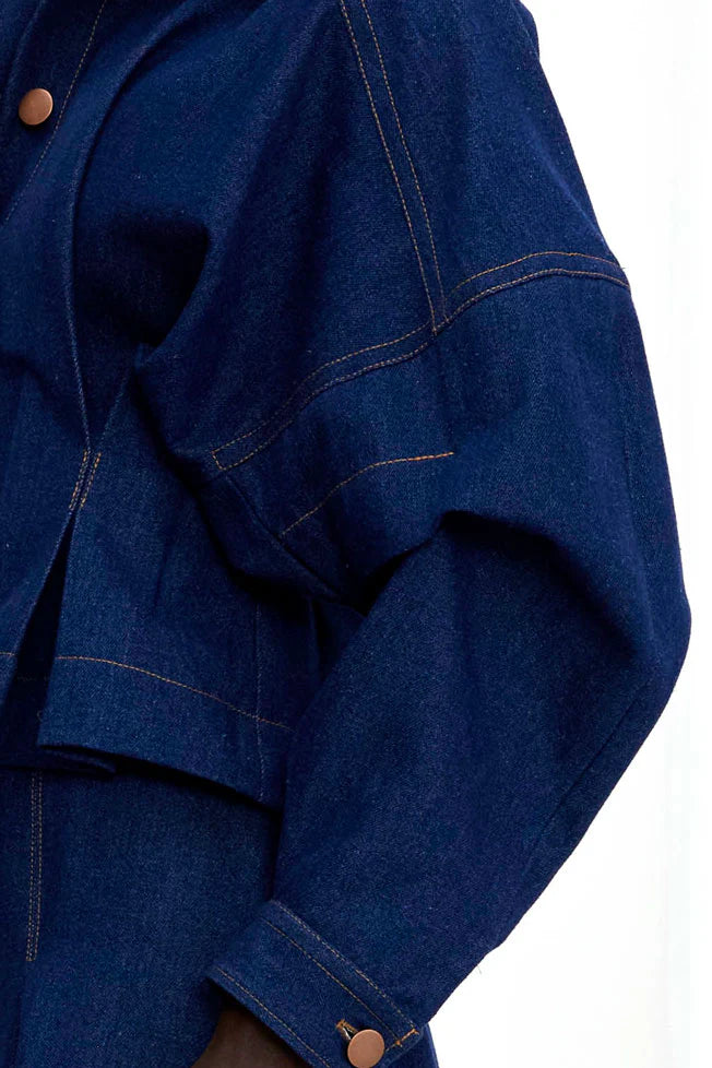 PALMER HARDING HONEST OPENS JACKET IN INDIGO DENIM