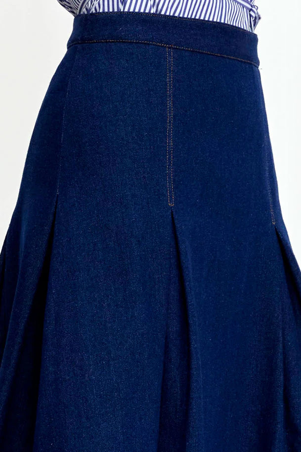 PALMER HARDING HONESTY OPENS SKIRT IN INDIGO DENIM