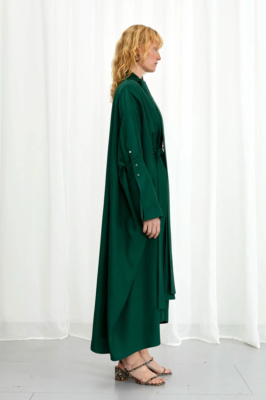 PALMER HARDING EMOTIVE DRESS IN GREEN CREPE