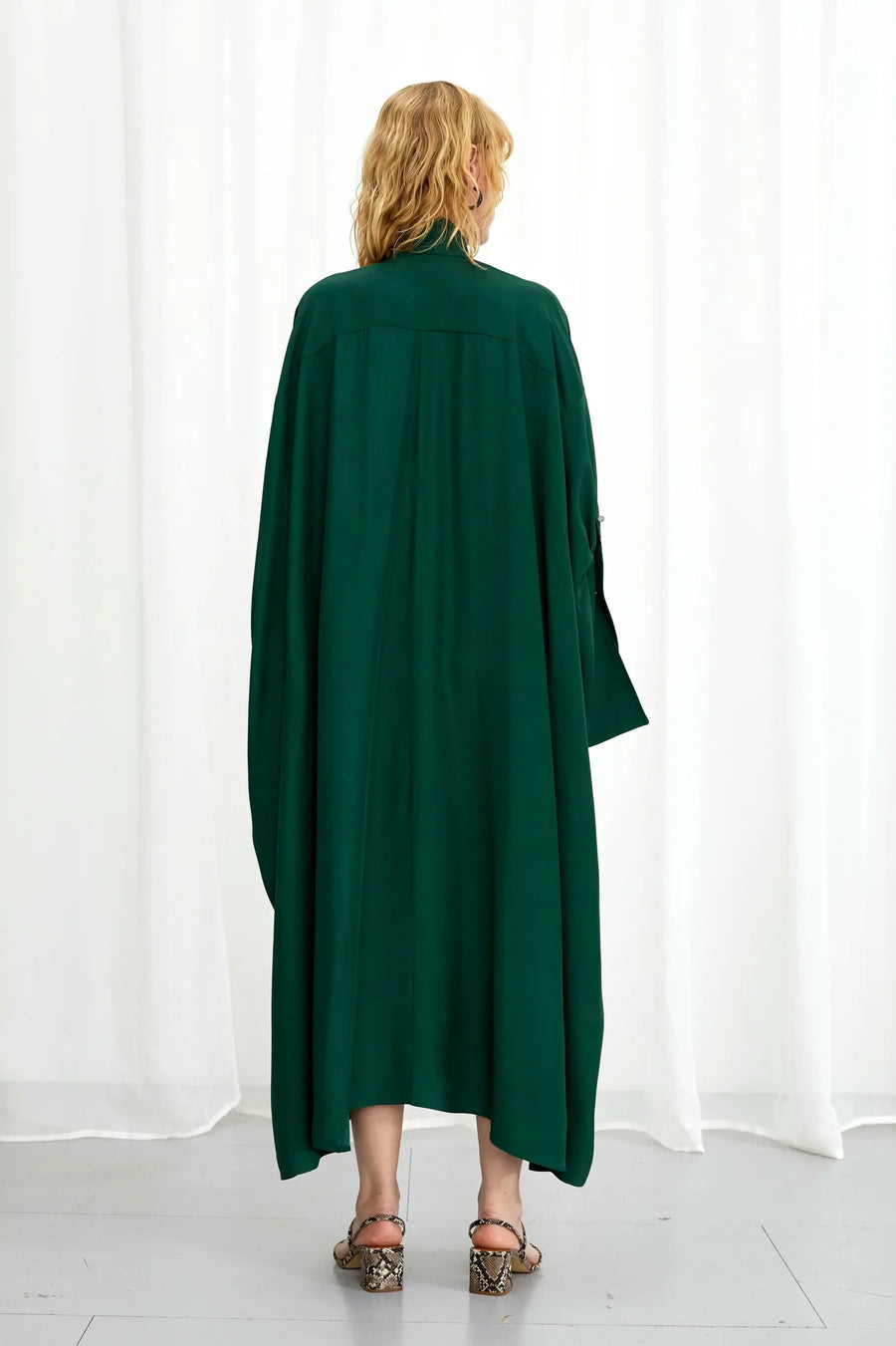 PALMER HARDING EMOTIVE DRESS IN GREEN CREPE