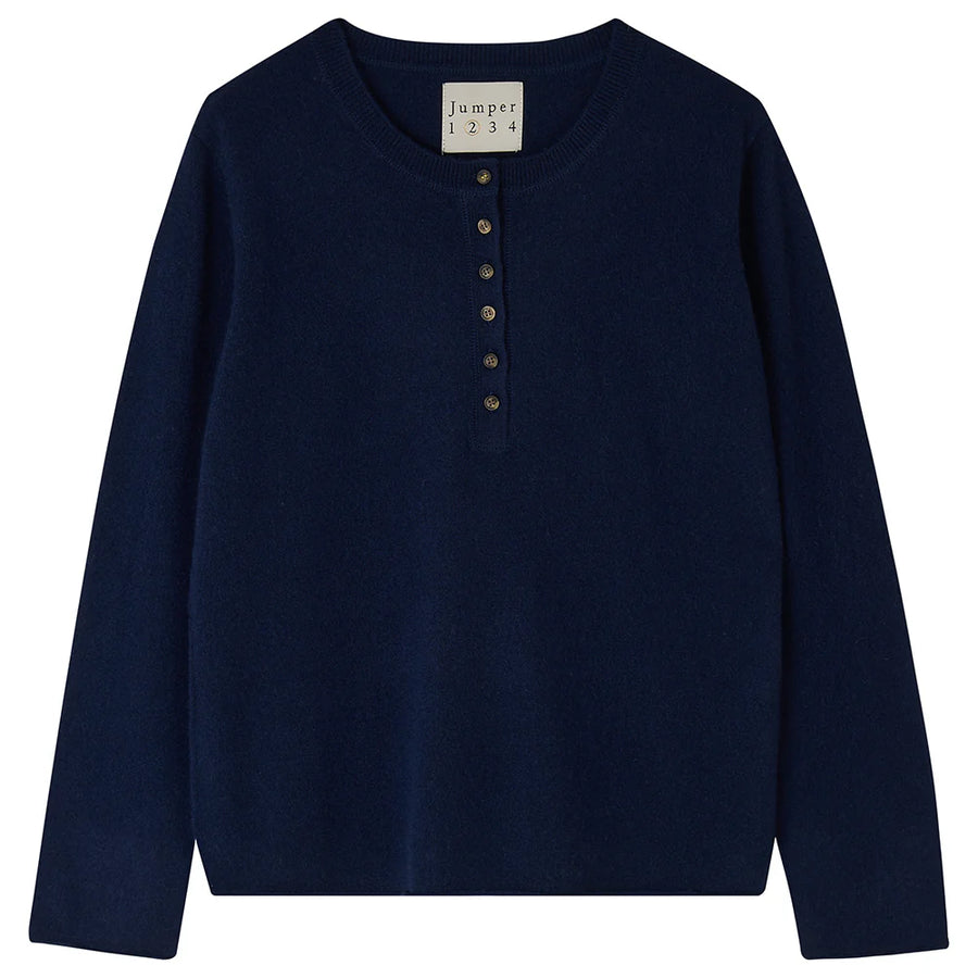 JUMPER 1234 HENLEY CASHMERE KNIT IN NAVY