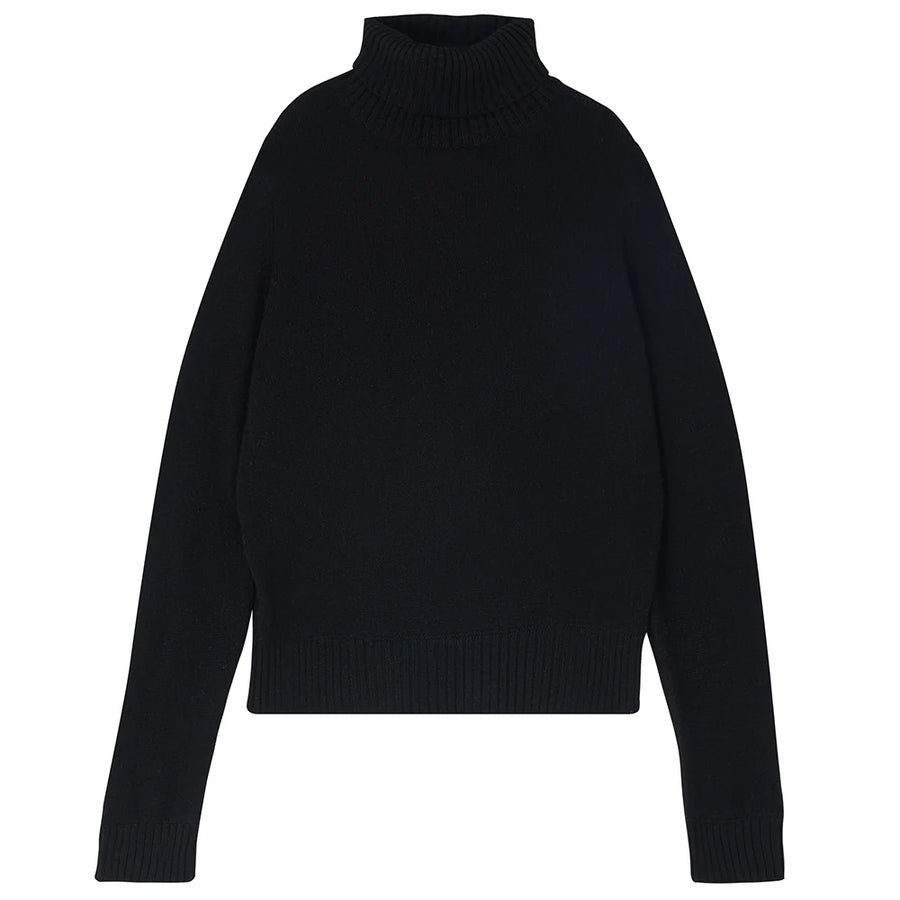 JUMPER 1234 LIGHTWEIGHT ROLL COLLAR IN BLACK