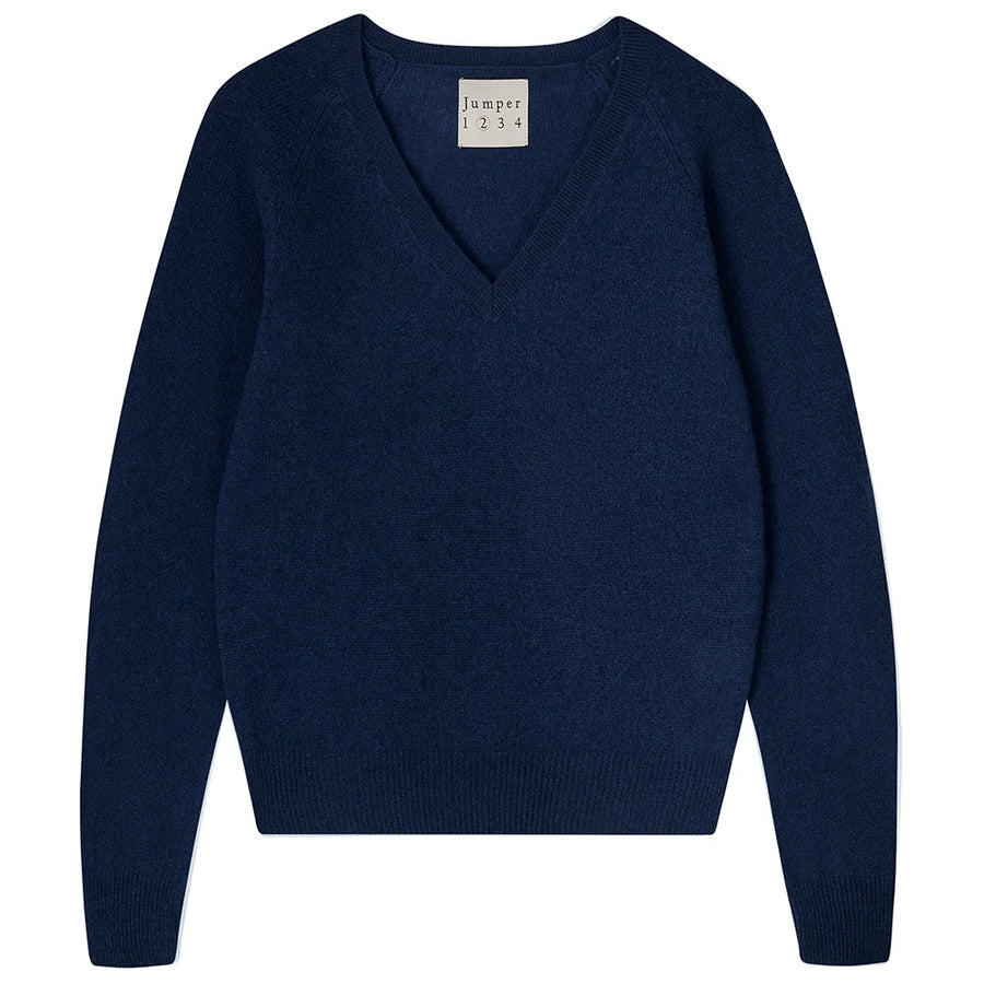 JUMPER 1234 CROP VEE IN NAVY