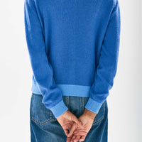 JUMPER 1234 CONTRAST RIB CARDIGAN IN CORNFLOUR