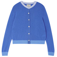 JUMPER 1234 CONTRAST RIB CARDIGAN IN CORNFLOUR