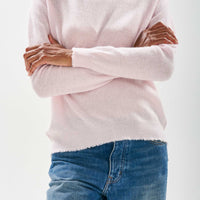 JUMPER 1234 DISTRESSED CREW IN MARSHMALLOW PINK
