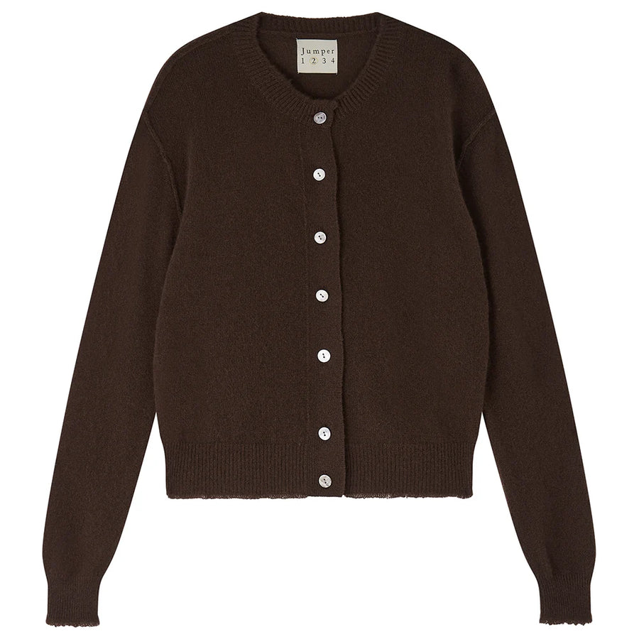 JUMPER 1234 CASHMERE DISTRESSED CARDIGAN IN PLUTO