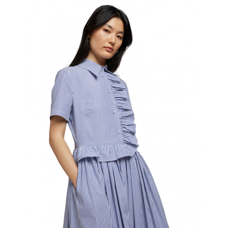 VIVETTA CHEMISIER DRESS IN BLUE/WHITE STRIPE
