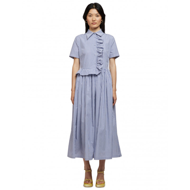 VIVETTA CHEMISIER DRESS IN BLUE/WHITE STRIPE
