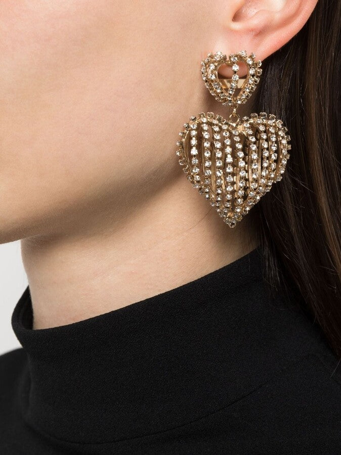 Rosantica Crystal Heart Embellished Earrings