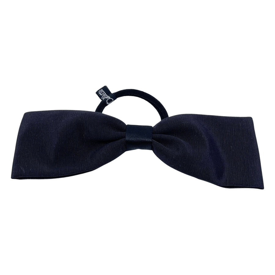 JENNIFER OUELLETTE GROSGRAIN LARGE BOW HAIR TIE IN BLACK