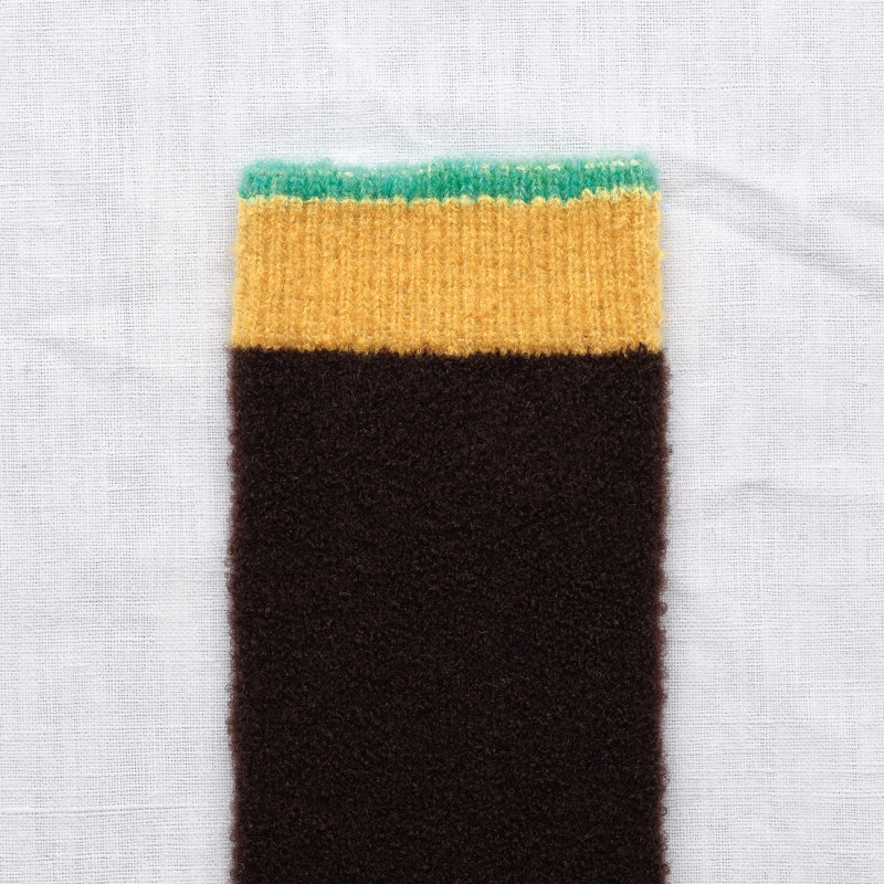 BONNE MAISON BLACK/BUTTERCUP/GREEN MID-CALF SOCKS