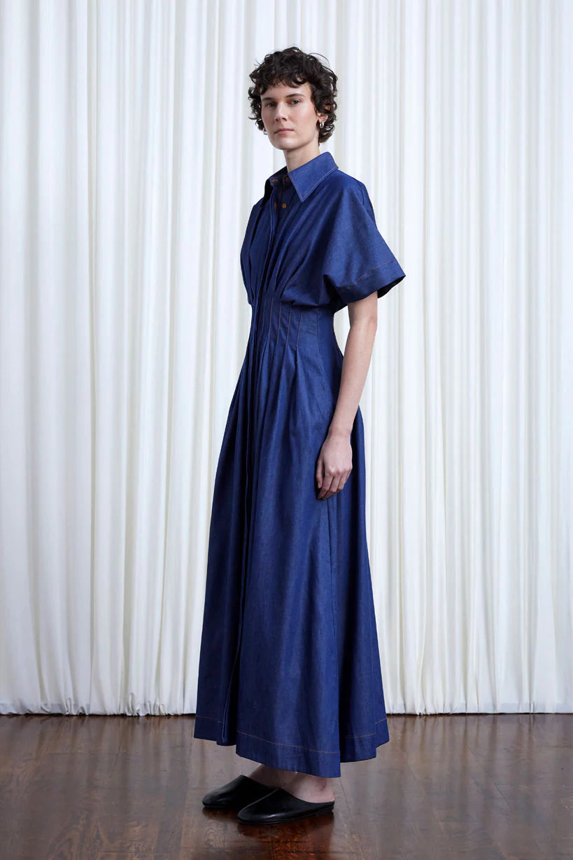 PALMER HARDING COURAGE DRESS IN INDIGO DENIM