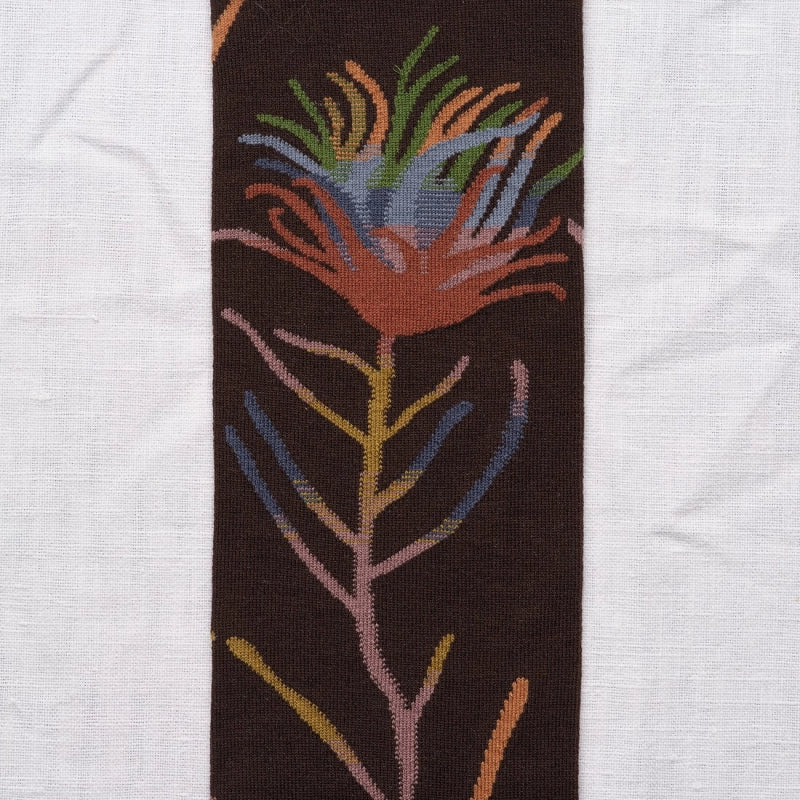 BONNE MAISON DARK BROWN FLORAL KNEE HIGH SOCKS