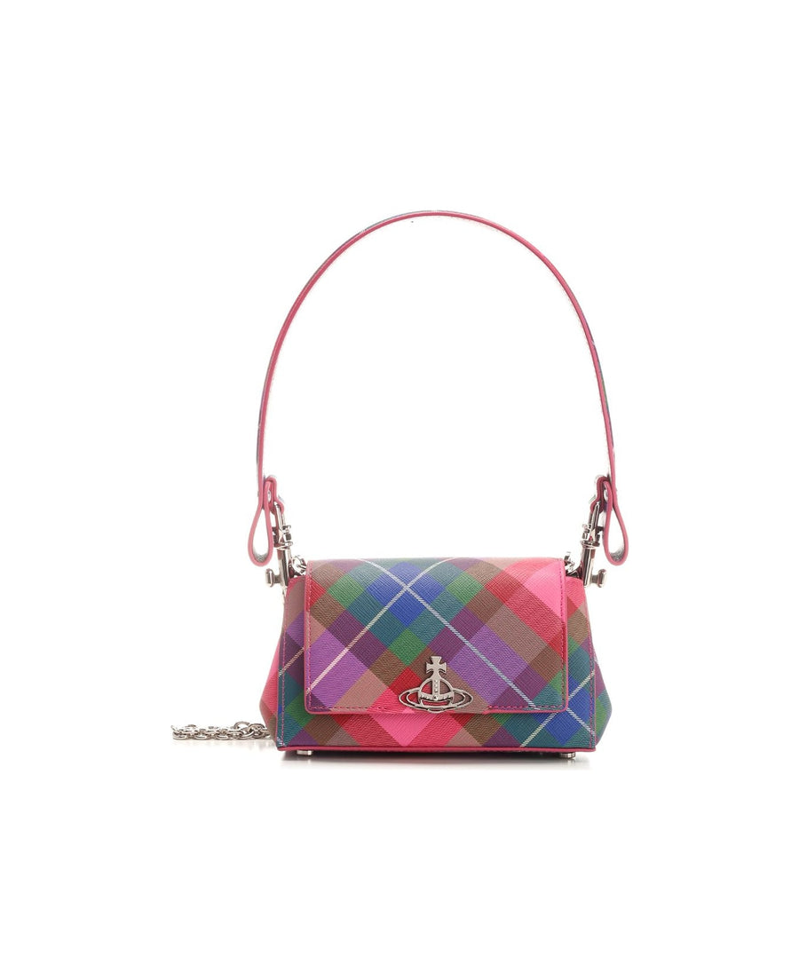 VIVIENNE WESTWOOD HAZEL SMALL HANDBAG IN CANDY TARTAN