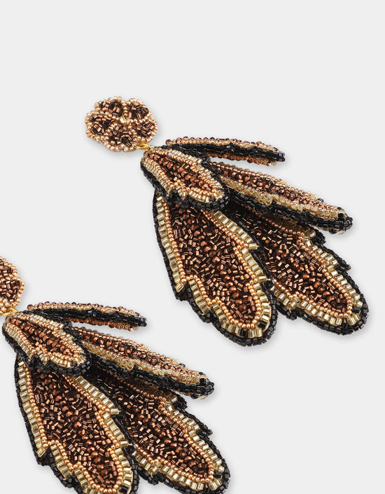 OLIVIA DAR FEATHER EARRINGS IN BRONZE