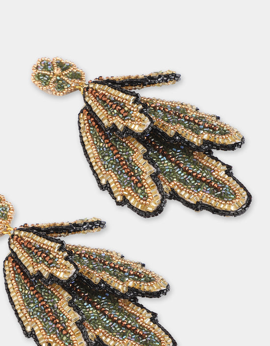 OLIVIA DAR FEATHER EARRINGS IN SAGE