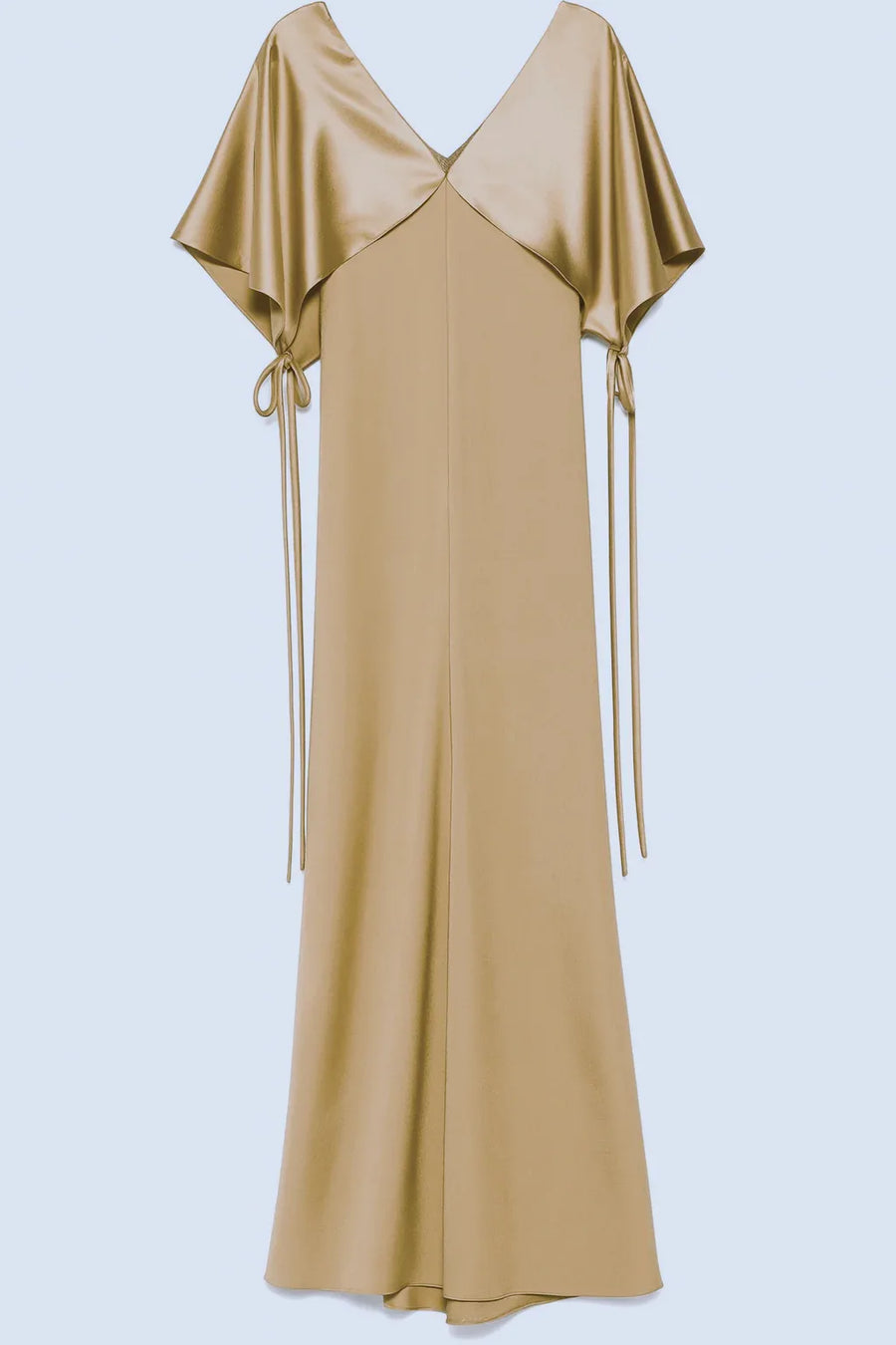 AMSALE CAPE FLUID GOWN IN GOLD Emporium Kalu AMSALE CAPE FLUID GOWN IN GOLD Emporium Kalu