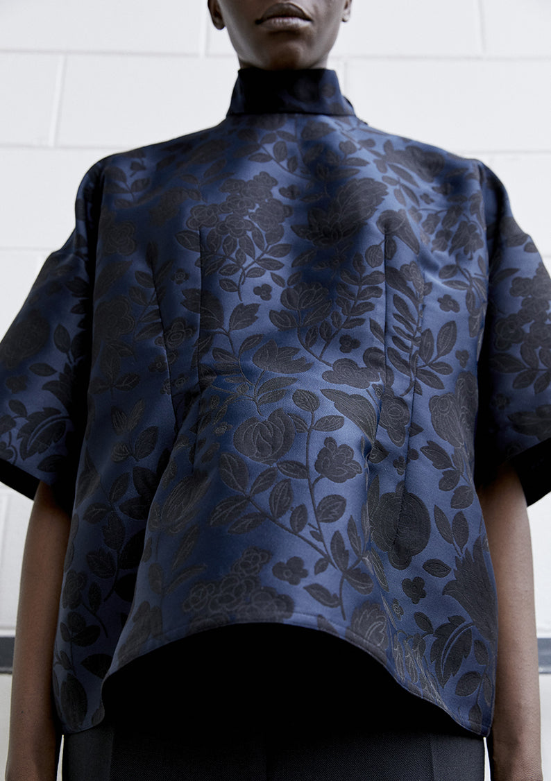 TER ET BANTINE ICONIC TOP IN NAVY/BLACK FLORAL