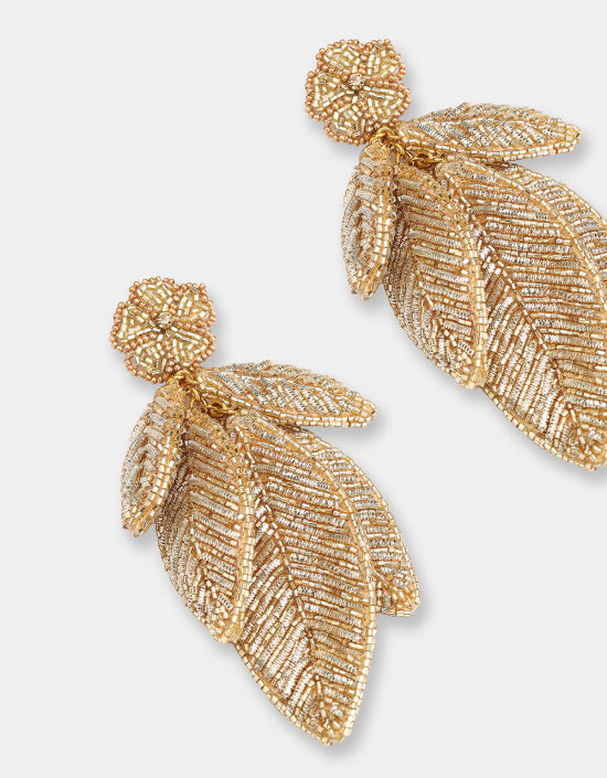 OLIVIA DAR GOLD LEAF EARRINGS