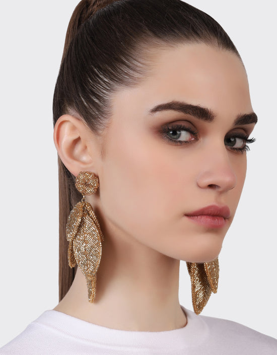 OLIVIA DAR GOLD LEAF EARRINGS