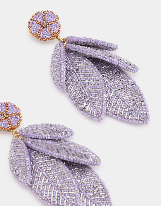 OLIVIA DAR FEATHER EARRINGS IN LAVENDER