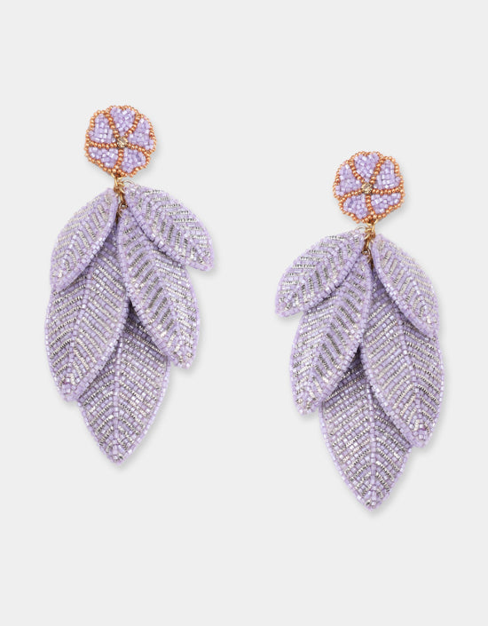 OLIVIA DAR FEATHER EARRINGS IN LAVENDER