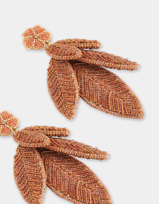 OLIVIA DAR RUST LEAF EARRINGS