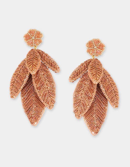 OLIVIA DAR RUST LEAF EARRINGS