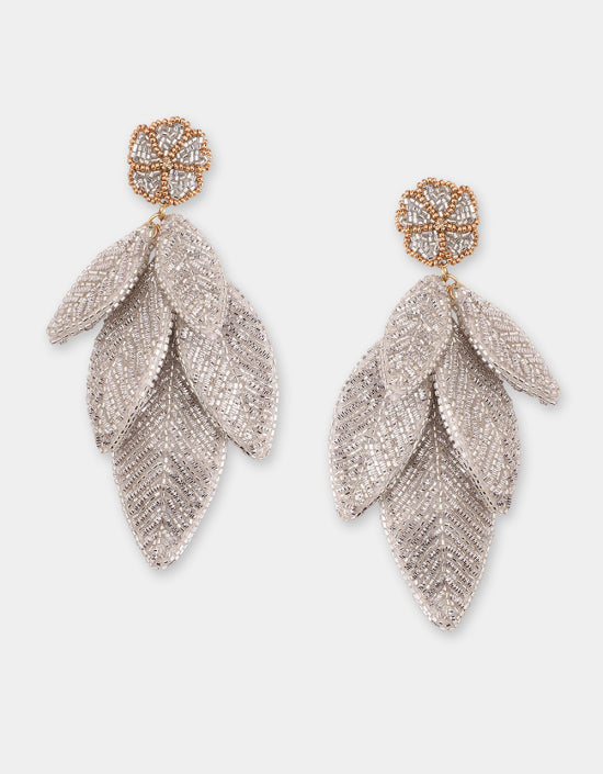 OLIVIA DAR FEATHER EARRINGS IN SILVER