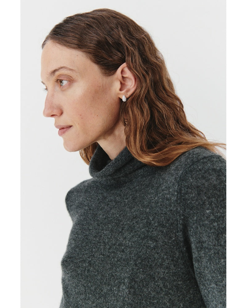 MANTU CASHMERE TURTLENECK SWEATER IN SMOKE