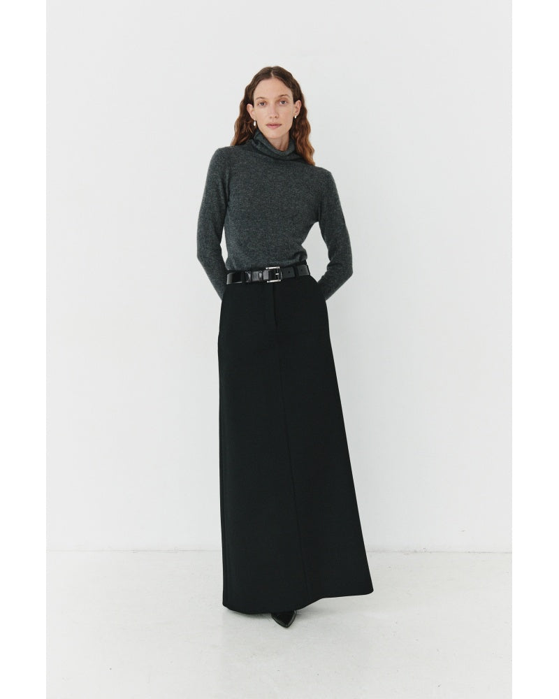 MANTU CASHMERE TURTLENECK SWEATER IN SMOKE