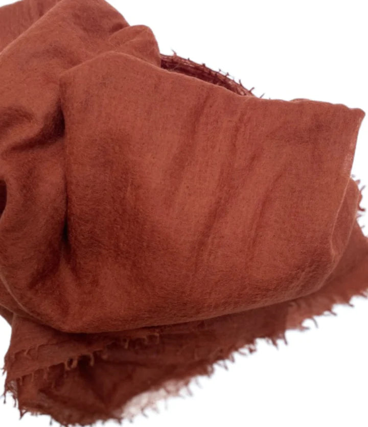 SIAN JACOBS MARMEE CASHMERE SCARF/SHAWL IN TOBACCO