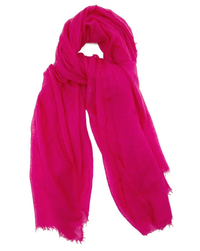 SIAN JACOBS MARMEE CASHMERE SCARF/SHAWL IN MAGENTA