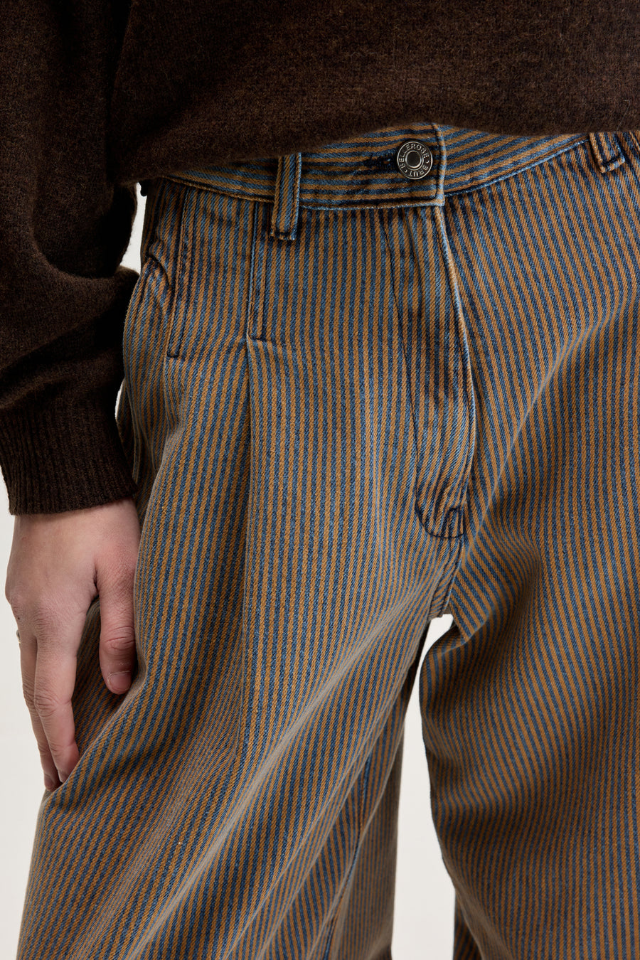 BELLEROSE POPS52 / DENIM N.74 SUPER WIDE JEANS IN STRIPE