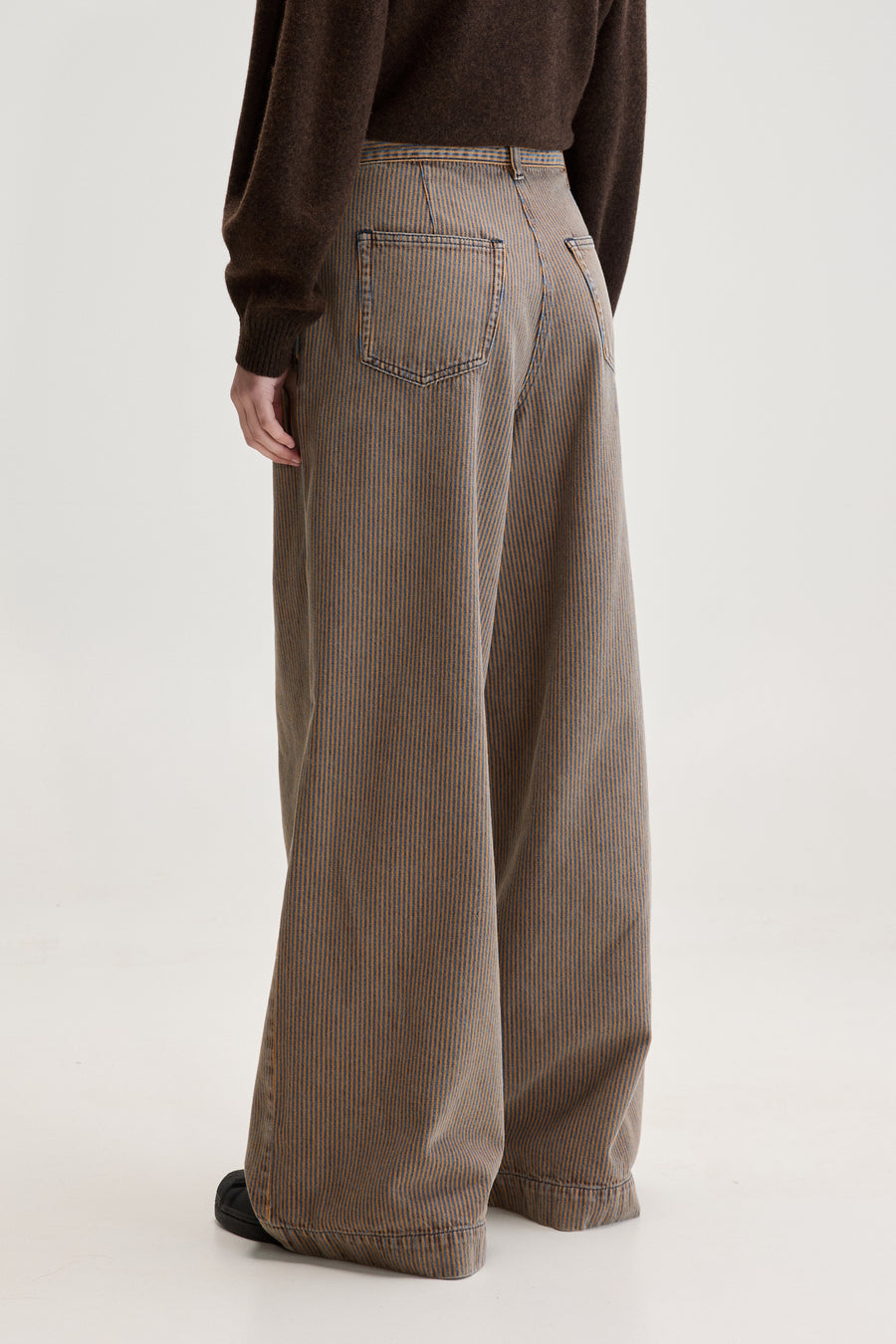 BELLEROSE POPS52 / DENIM N.74 SUPER WIDE JEANS IN STRIPE