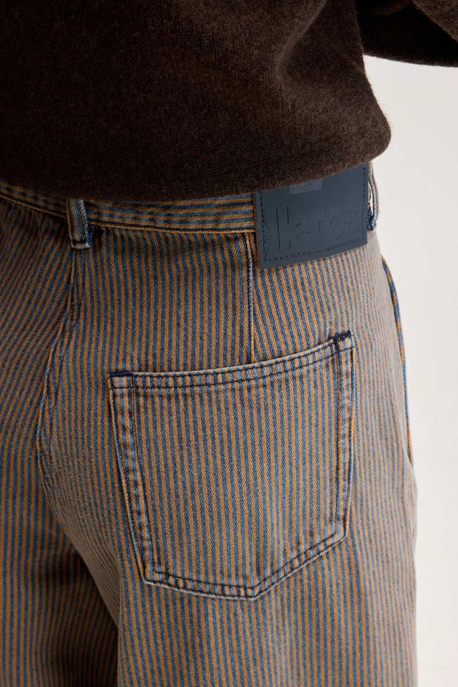 BELLEROSE POPS52 / DENIM N.74 SUPER WIDE JEANS IN STRIPE