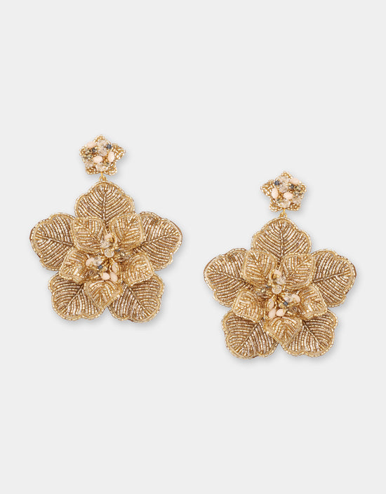 OLIVIA DAR GOLD PRIMROSE EARRINGS IN MEDIUM