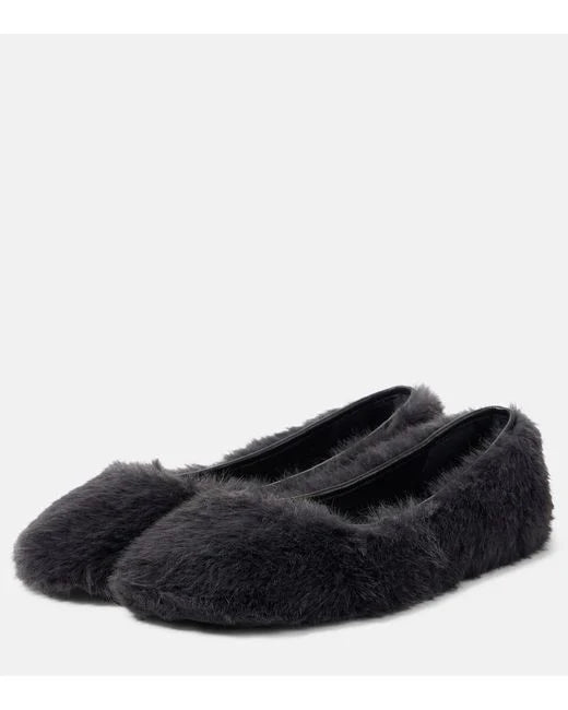 CLERGERIE MASHA FAUX FUR BALLET FLATS