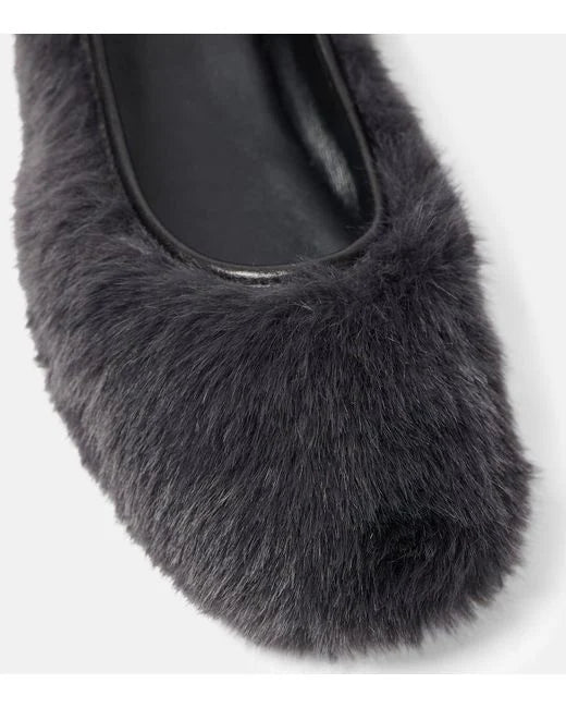 CLERGERIE MASHA FAUX FUR BALLET FLATS