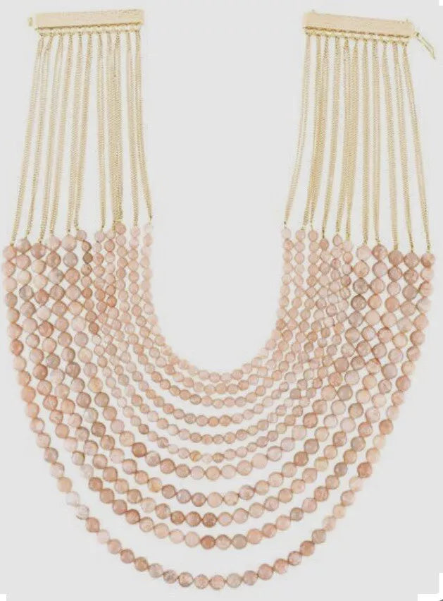 ROSANTICA RAISSA BEADED NECKLACE - PINK