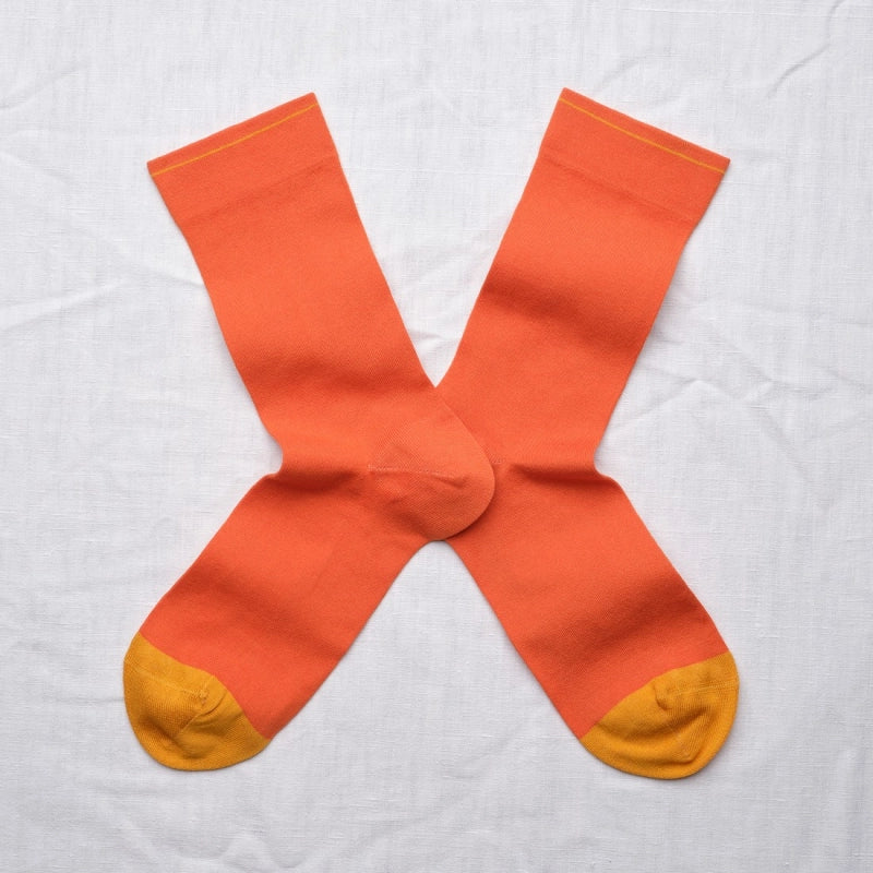 BONNE MAISON SOLID ORANGE MID CALF SOCKS