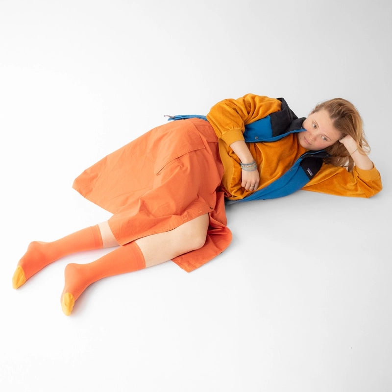 BONNE MAISON SOLID ORANGE MID CALF SOCKS