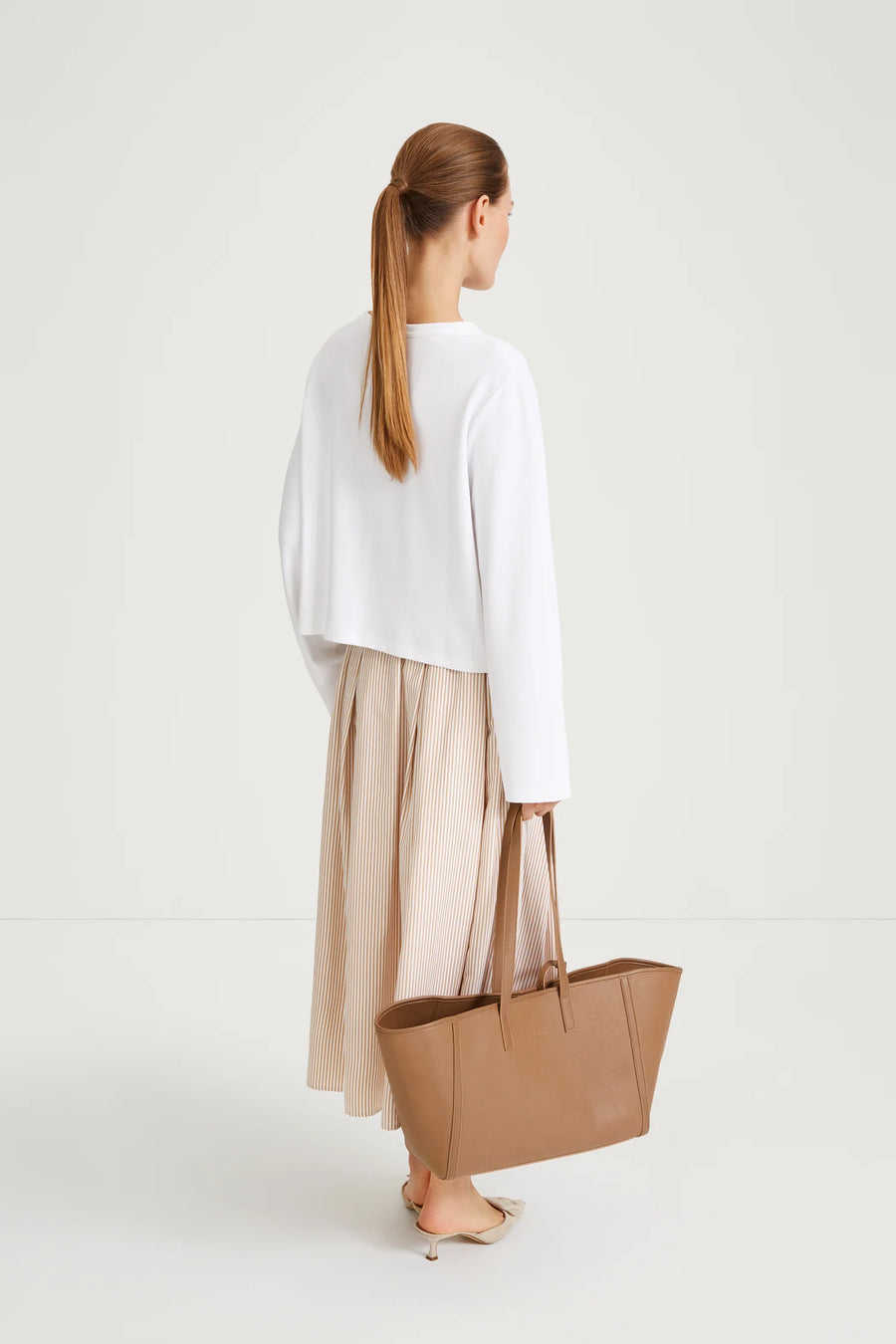 STYLEIN JORINA SKIRT IN GOLD/WHITE STRIPE