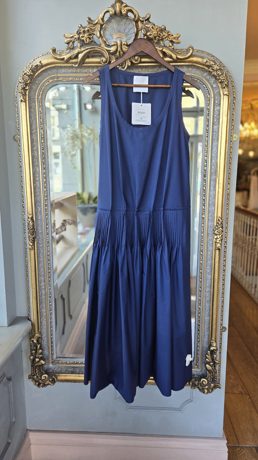 MANTU NAVY SLEEVELESS COTTON DRESS