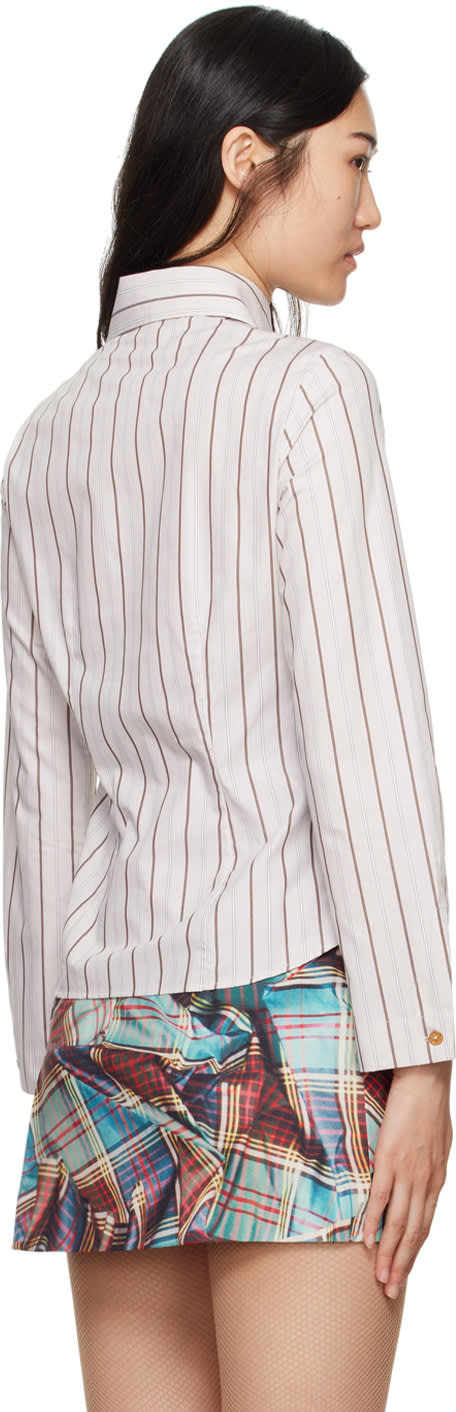 VIVIENNE WESTWOOD VIOLIN SHIRT IN BEIGE STRIPE