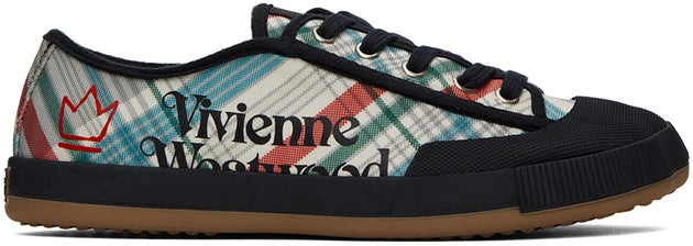 VIVIENNE WESTWOOD ANIMAL GYM LOW TOP IN MADRAS CHECK