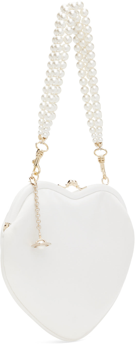 VIVIENNE WESTWOOD BELLE HEART FRAME PURSE IN IVORY